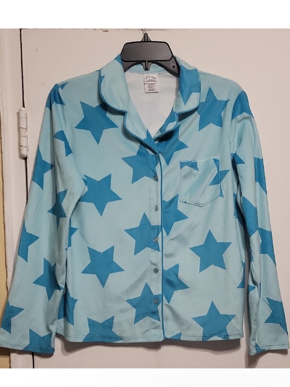 art class Light Blue and Blue Star-Print Girls Pajama Top
